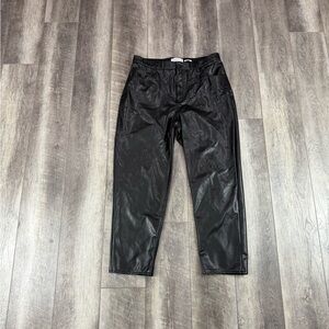 Abercrombie Black Straight Leather Pants